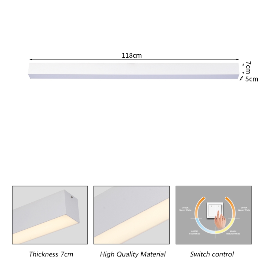 Brilagi - LED-kylpyhuoneen kattovalaisin SLEEKLINE LED/40W/230V 3000/4500/6000K valkoinen IP44