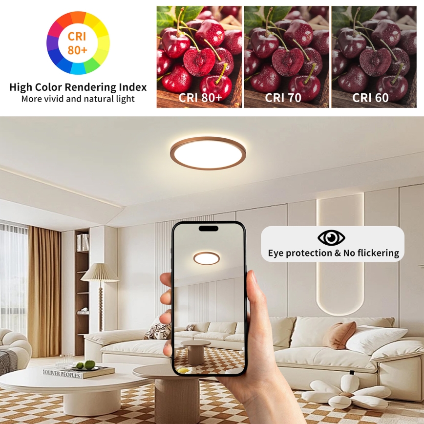 Brilagi - Erittäin ohut kylpyhuoneen kattovalaisin LED/12W/230V Ø22,5 cm ruusukulta IP54