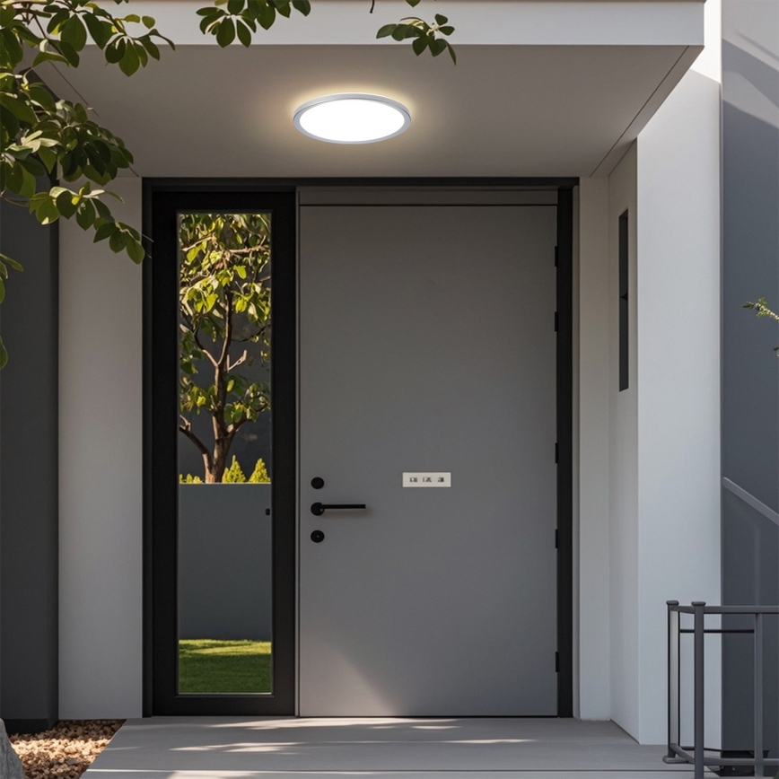 Brilagi - LED-kylpyhuoneen kattavalaisin ULTRA SLIM LED/12W/230V halkaisija 22,5 cm hopea IP54