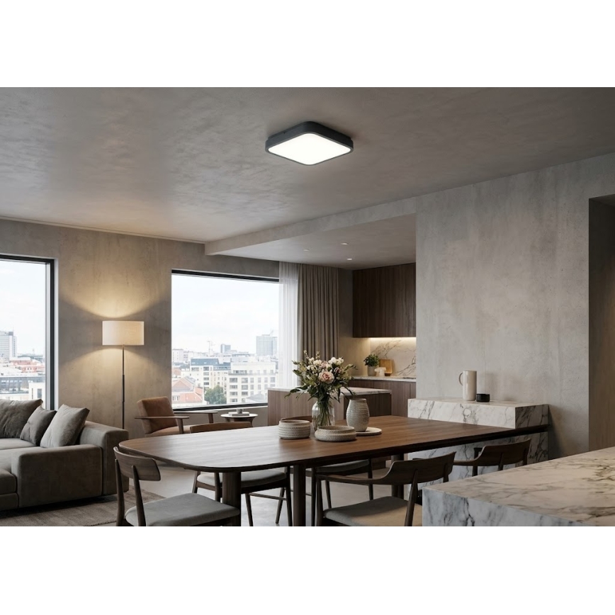 BRILAGI - LED-kylpyhuoneen kattovalaisin ZENNA LED/18W/230V 28,5x28,5 cm IP44 antrasiitti