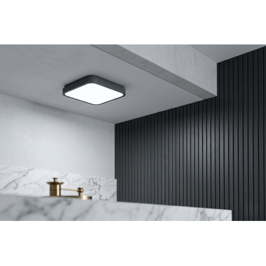 BRILAGI - ZENNA LED/24W/230V kylpyhuoneen kattovalaisin 34,5x34,5 cm IP44 antrasiitti