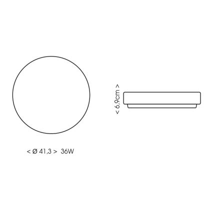 BRILAGI - LED-kylpyhuoneen kattovalaisin anturilla ZENNA LED/36W/230V halkaisija 41,3 cm IP44 musta + kaukosäädin
