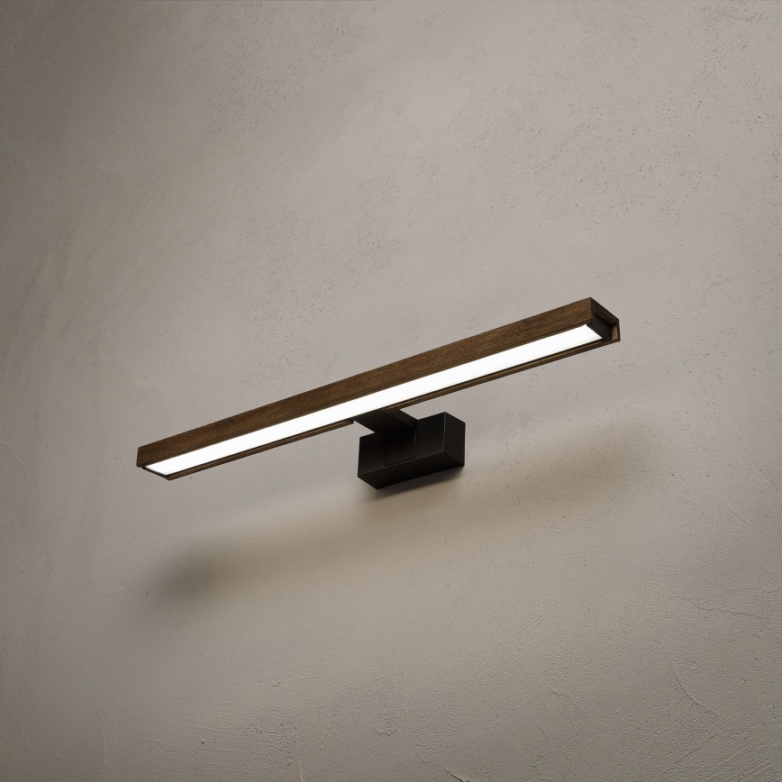 Brilagi - LED-kylpyhuonepeilivalaisin 3-in-1 WOODY MIRROR LED/12W/230V IP44 musta/tammi-pähkinä