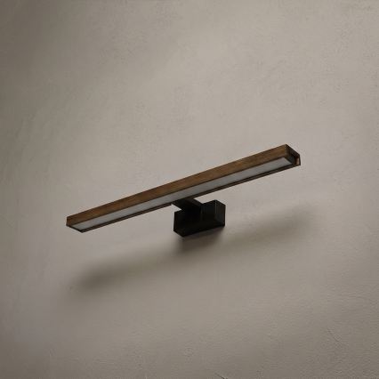 Brilagi - LED-kylpyhuonepeilivalaisin 3-in-1 WOODY MIRROR LED/12W/230V IP44 musta/tammi-pähkinä