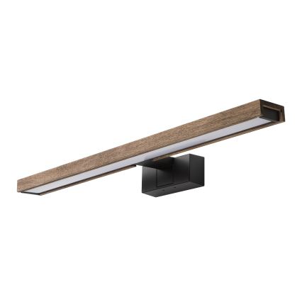 Brilagi - LED-kylpyhuonepeilivalaisin 3-in-1 WOODY MIRROR LED/12W/230V IP44 musta/tammi-pähkinä