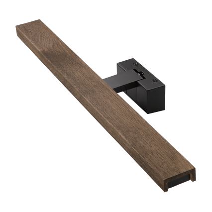 Brilagi - LED-kylpyhuonepeilivalaisin 3-in-1 WOODY MIRROR LED/12W/230V IP44 musta/tammi-pähkinä