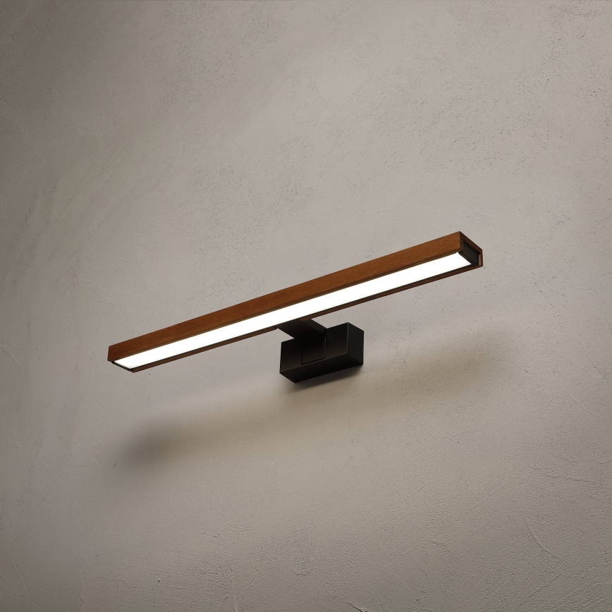 Brilagi - LED-kylpyhuonepeilivalaisin 3-in-1 WOODY MIRROR LED/12W/230V 60 cm IP44 musta/tammi (kirsikka)