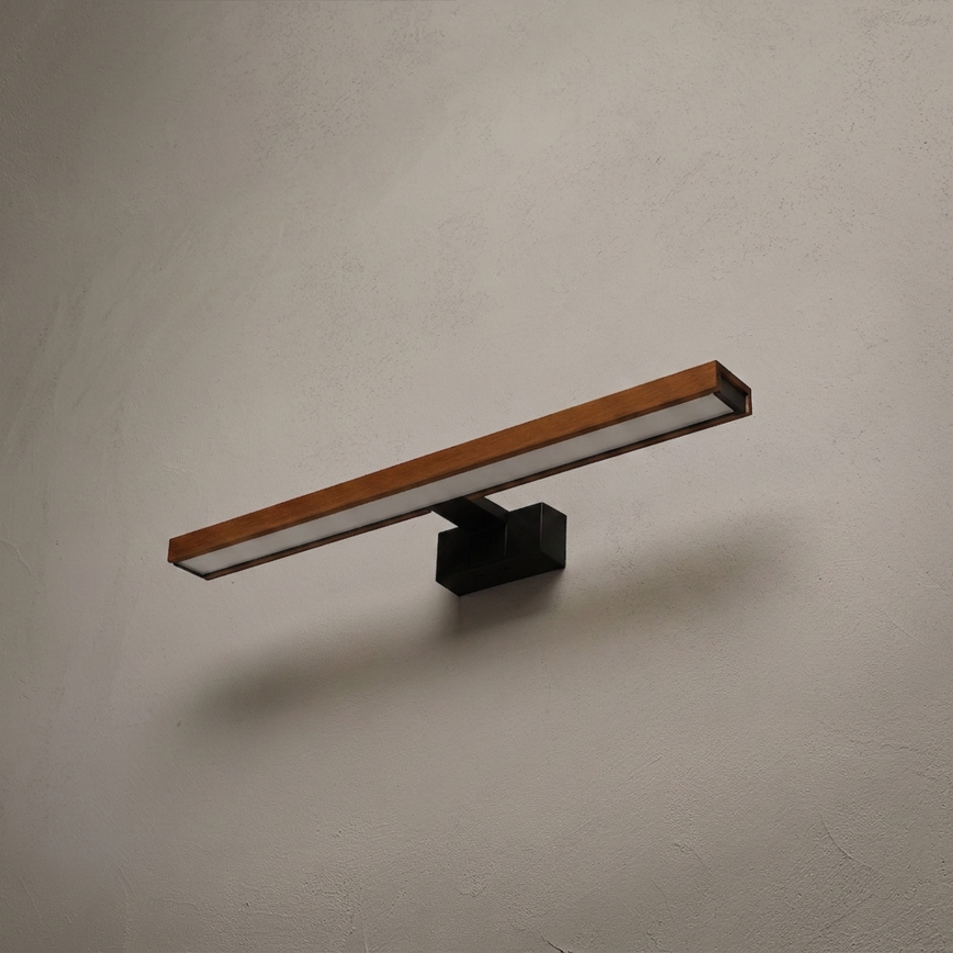 Brilagi - LED-kylpyhuonepeilivalaisin 3-in-1 WOODY MIRROR LED/12W/230V 60 cm IP44 musta/tammi (kirsikka)
