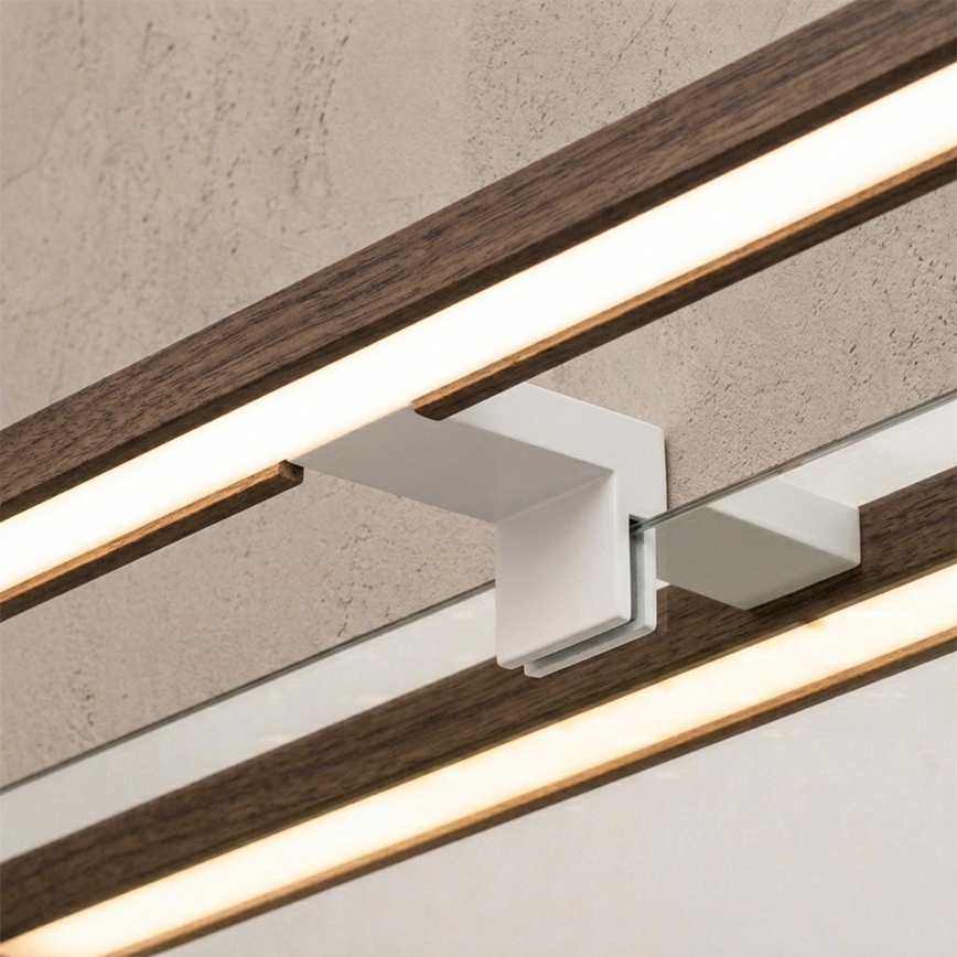 Brilagi - LED-kylpyhuoneen peilivalaisin 3v1 WOODY MIRROR 3v1 LED/12W/230V 60 cm IP44 valkoinen/tammi/saksanpähkinä