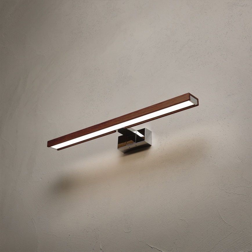 Brilagi - LED-kylpyhuonepeilivalaisin 3-in-1 WOODY MIRROR LED/12W/230V 60 cm IP44 kiiltävä kromi/kirsikka-tammi