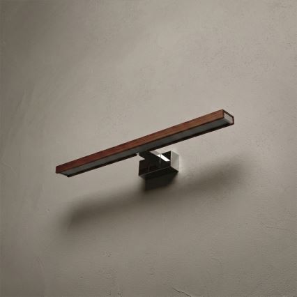 Brilagi - LED-kylpyhuonepeilivalaisin 3-in-1 WOODY MIRROR LED/12W/230V 60 cm IP44 kiiltävä kromi/kirsikka-tammi
