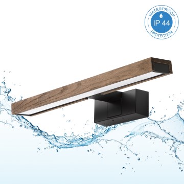 Brilagi - LED-kylpyhuoneen peilivalaisin 3-in-1 WOODY MIRROR LED/8W/230V 40 cm IP44 musta/tammi-pähkinä
