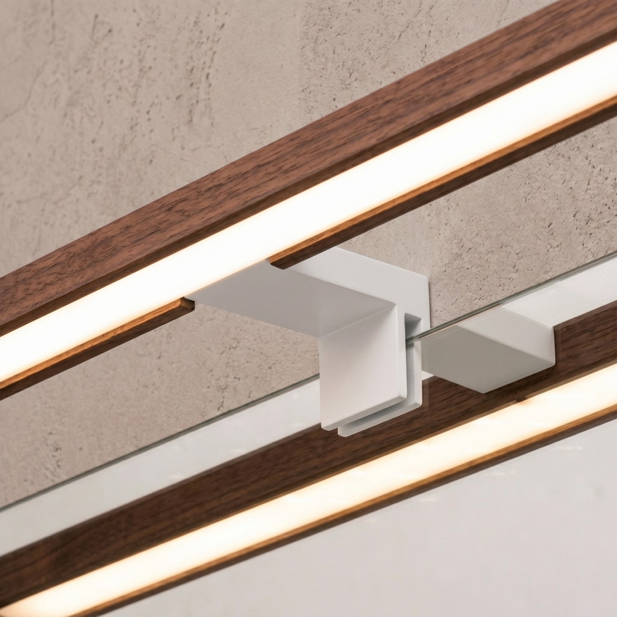 Brilagi - LED-kylpyhuoneen peilivalaisin 3-in-1 WOODY MIRROR LED/8W/230V 40 cm IP44 valkoinen/tammi kirsikka