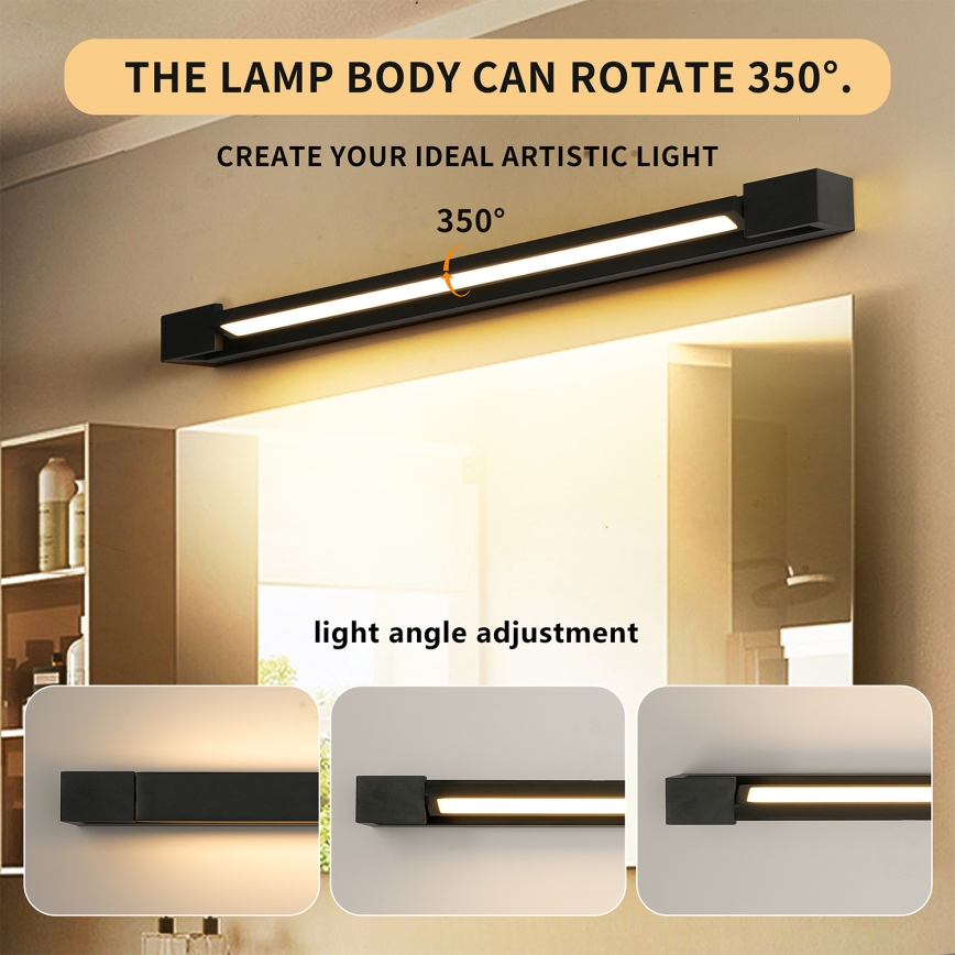 Brilagi - AQUA LINE LED-kylpyhuonepeilivalaisin LED/18W/230V 60 cm IP44 musta CRI 90