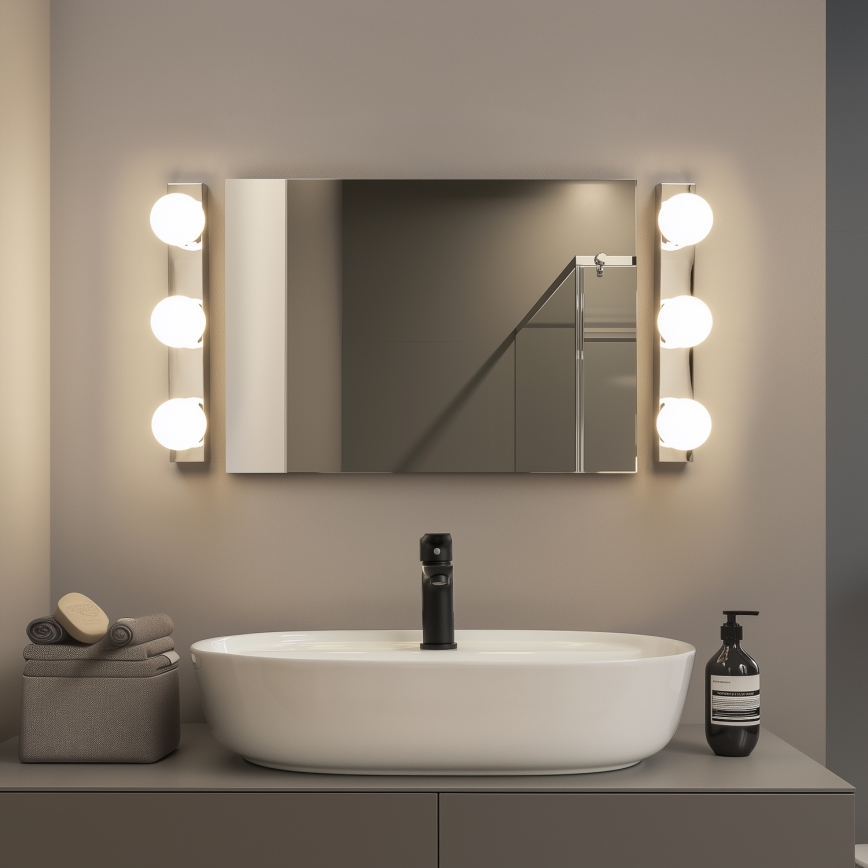 Brilagi - LED-kylpyhuoneen peilivalaisin HOLLYWOOD 3xLED/3W/230V 39 cm IP44 kiiltävä kromi