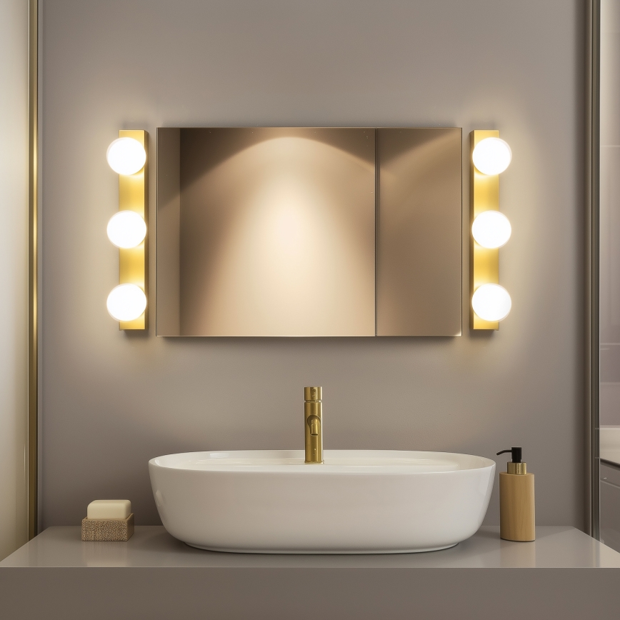 Brilagi - HOLLYWOOD LED-kylpyhuoneen peilivalaisin 3xLED/3W/230V 39 cm IP44, kullanvärinen