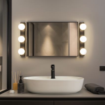 Brilagi - HOLLYWOOD LED-peilivalaisin 3xLED/3W/230V 39 cm IP44, musta