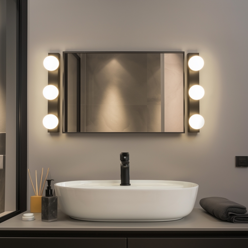 Brilagi - HOLLYWOOD LED-peilivalaisin 3xLED/3W/230V 39 cm IP44, musta