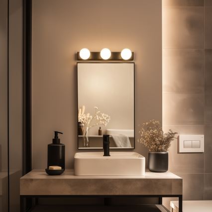 Brilagi - HOLLYWOOD LED-peilivalaisin 3xLED/3W/230V 39 cm IP44, musta