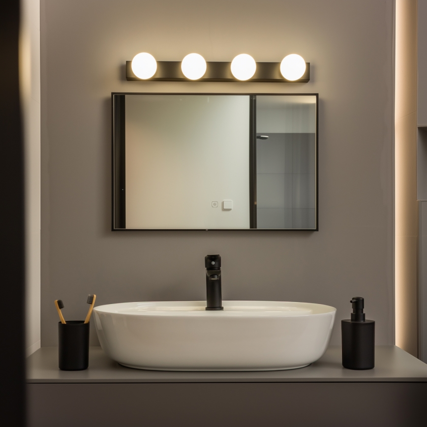 Brilagi - LED-kylpyhuonepeilivalaisin HOLLYWOOD 4xLED/3W/230V 53 cm IP44 musta