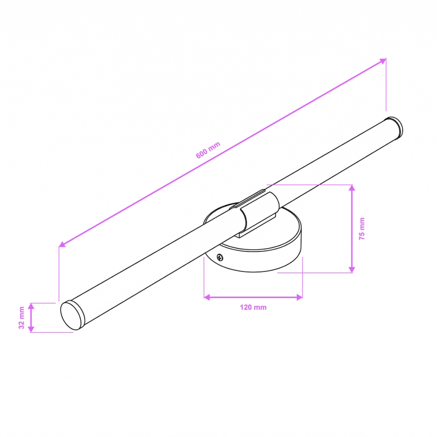 Brilagi - LED-kylpyhuoneen peilivalaisin LARA LED/10W/230V 60 cm IP44 kiiltävä kromi