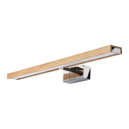 Brilagi - LED-kylpyhuonepeilivalaisin WOODY MIRROR 3v1 LED/12W/230V 60 cm IP44 kiiltävä kromi/tammi