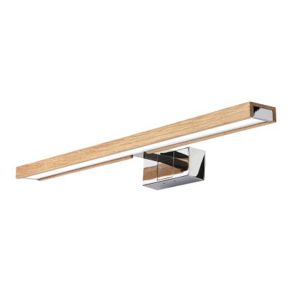 Brilagi - LED-kylpyhuonepeilivalaisin WOODY MIRROR 3v1 LED/12W/230V 60 cm IP44 kiiltävä kromi/tammi