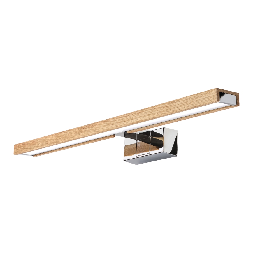 Brilagi - LED-kylpyhuonepeilivalaisin WOODY MIRROR 3v1 LED/12W/230V 60 cm IP44 kiiltävä kromi/tammi