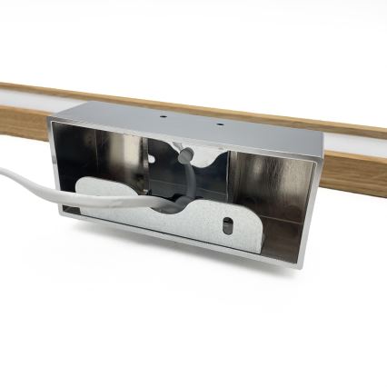 Brilagi - LED-kylpyhuonepeilivalaisin WOODY MIRROR 3v1 LED/12W/230V 60 cm IP44 kiiltävä kromi/tammi