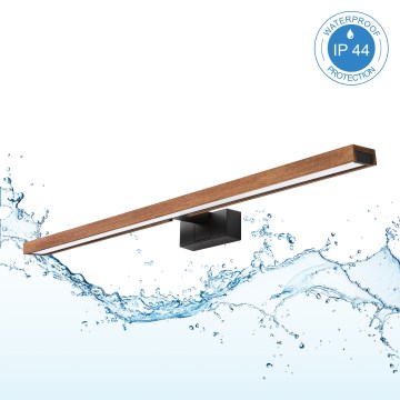 Brilagi - LED-kylpyhuoneen peilivalaisin WOODY MIRROR 3-in-1 LED/15W/230V 80 cm IP44 musta/tammi-kirsikka
