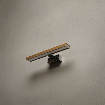 Brilagi - LED-kylpyhuoneen peilivalaisin WOODY MIRROR 3-in-1 LED/8W/230V 40 cm IP44 kiiltävä kromi/tammi