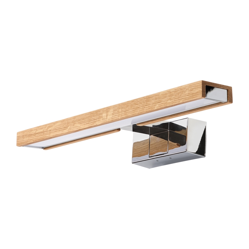 Brilagi - LED-kylpyhuoneen peilivalaisin WOODY MIRROR 3-in-1 LED/8W/230V 40 cm IP44 kiiltävä kromi/tammi