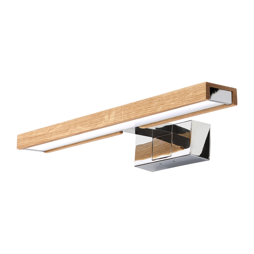 Brilagi - LED-kylpyhuoneen peilivalaisin WOODY MIRROR 3-in-1 LED/8W/230V 40 cm IP44 kiiltävä kromi/tammi