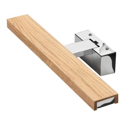 Brilagi - LED-kylpyhuoneen peilivalaisin WOODY MIRROR 3-in-1 LED/8W/230V 40 cm IP44 kiiltävä kromi/tammi