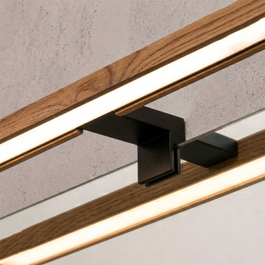 Brilagi - LED-peilivalaisin kylpyhuoneeseen WOODY MIRROR 3v1 LED/8W/230V 40 cm IP44 musta/tammi