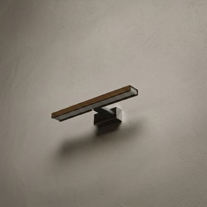 Brilagi - WOODY MIRROR 3v1 LED-kylpyhuonepeilivalaisin LED/8W/230V 40 cm IP44 kiiltävä kromi/tammi-pähkinä
