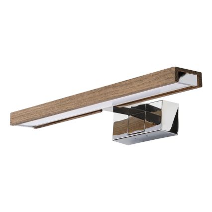 Brilagi - WOODY MIRROR 3v1 LED-kylpyhuonepeilivalaisin LED/8W/230V 40 cm IP44 kiiltävä kromi/tammi-pähkinä