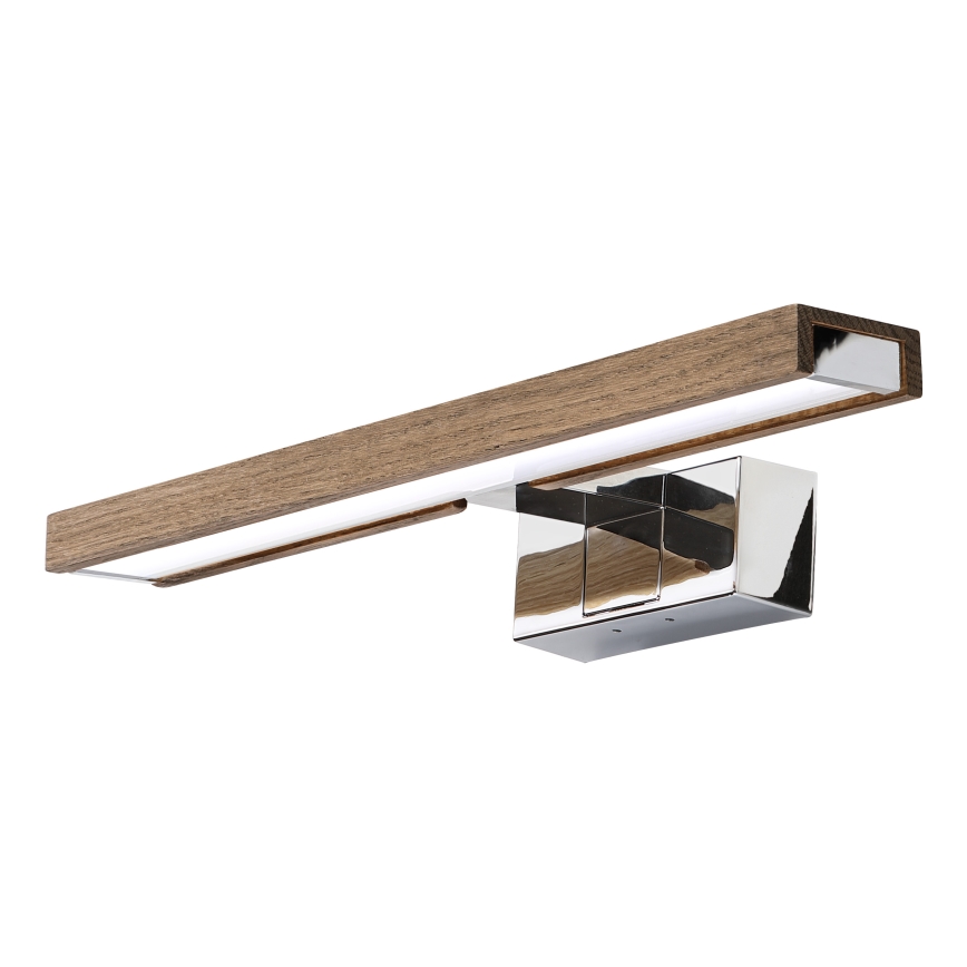 Brilagi - WOODY MIRROR 3v1 LED-kylpyhuonepeilivalaisin LED/8W/230V 40 cm IP44 kiiltävä kromi/tammi-pähkinä