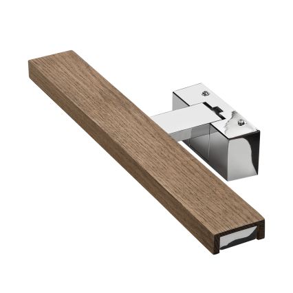 Brilagi - WOODY MIRROR 3v1 LED-kylpyhuonepeilivalaisin LED/8W/230V 40 cm IP44 kiiltävä kromi/tammi-pähkinä