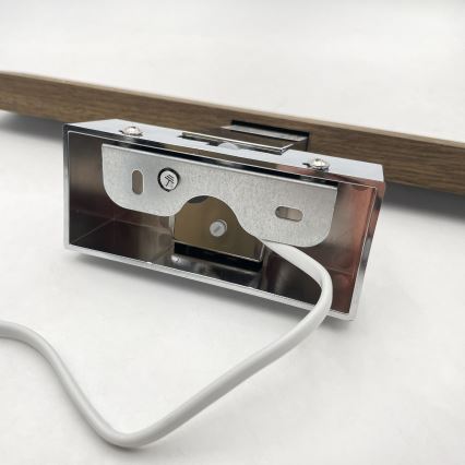 Brilagi - WOODY MIRROR 3v1 LED-kylpyhuonepeilivalaisin LED/8W/230V 40 cm IP44 kiiltävä kromi/tammi-pähkinä