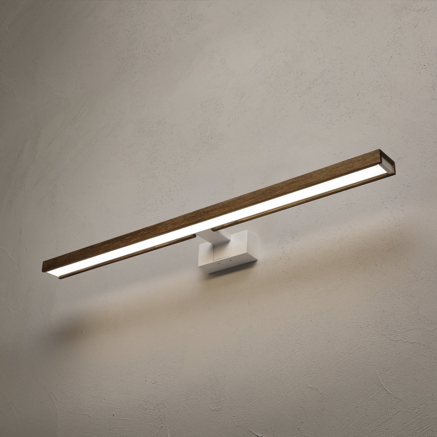 Brilagi - LED-kylpyhuonepeilivalaisin WOODY MIRROR 3-in-1 LED/15W/230V 80 cm IP44 valkoinen/tammi/saksanpähkinä