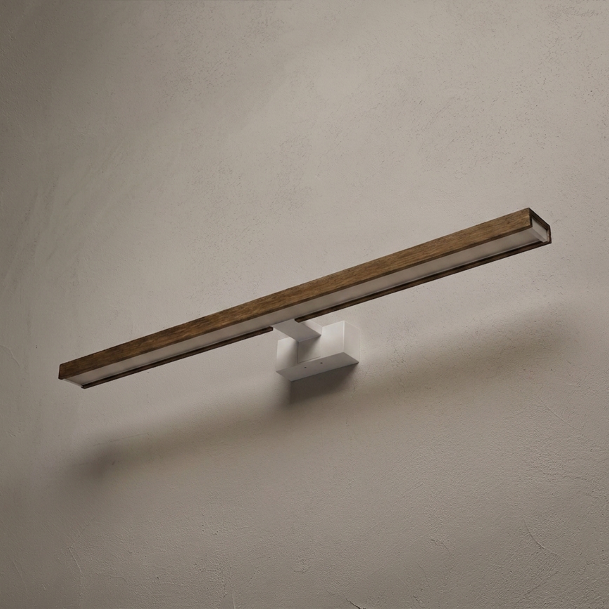 Brilagi - LED-kylpyhuonepeilivalaisin WOODY MIRROR 3-in-1 LED/15W/230V 80 cm IP44 valkoinen/tammi/saksanpähkinä