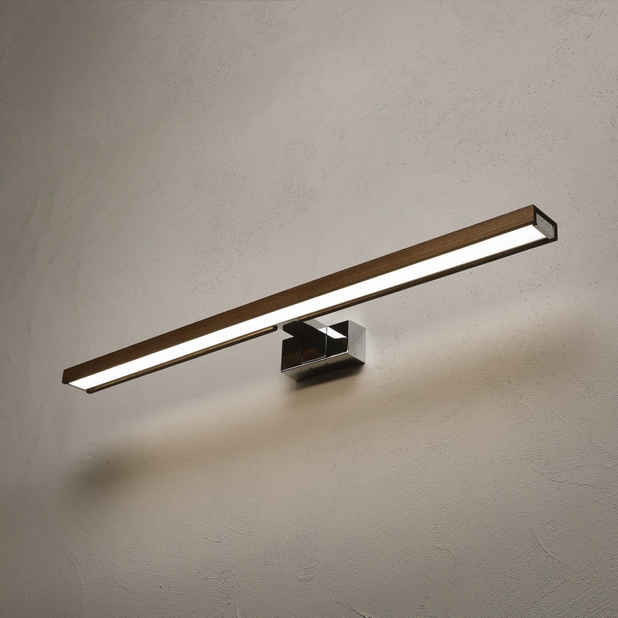 BRILAGI - LED-kylpyhuoneen peilivalaisin WOODY MIRROR 3v1 LED/15W/230V 80 cm IP44 kiiltävä kromi/tammi-saksanpähkinä