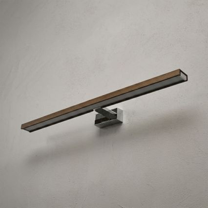 BRILAGI - LED-kylpyhuoneen peilivalaisin WOODY MIRROR 3v1 LED/15W/230V 80 cm IP44 kiiltävä kromi/tammi-saksanpähkinä