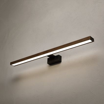 Brilagi - LED Kylpyhuoneen peilivalaisin WOODY MIRROR 3-in-1 LED/15W/230V 80 cm IP44 musta/tammi-saksanpähkinä