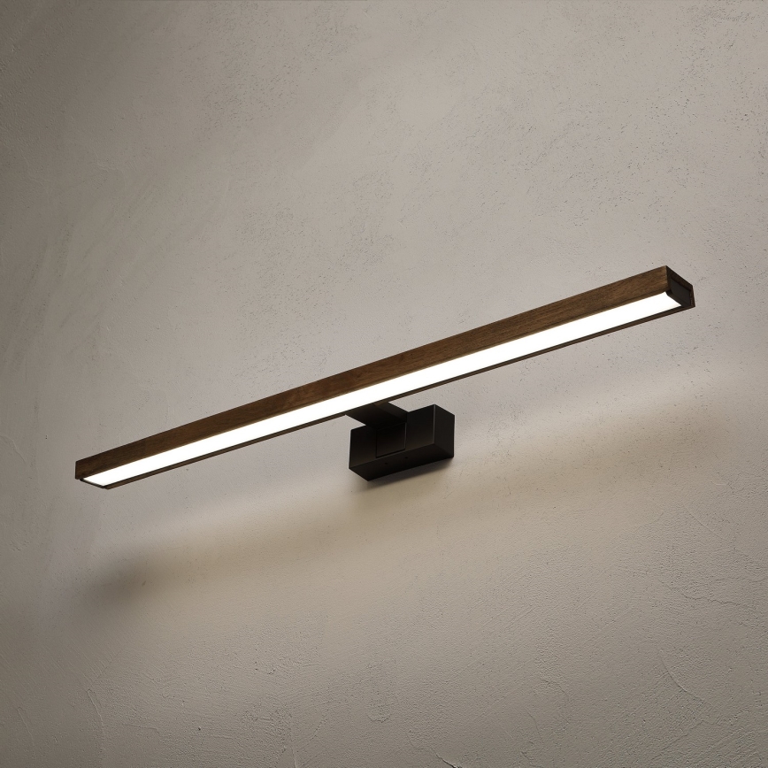Brilagi - LED Kylpyhuoneen peilivalaisin WOODY MIRROR 3-in-1 LED/15W/230V 80 cm IP44 musta/tammi-saksanpähkinä