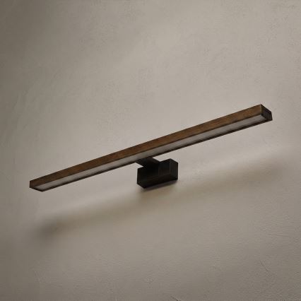 Brilagi - LED Kylpyhuoneen peilivalaisin WOODY MIRROR 3-in-1 LED/15W/230V 80 cm IP44 musta/tammi-saksanpähkinä