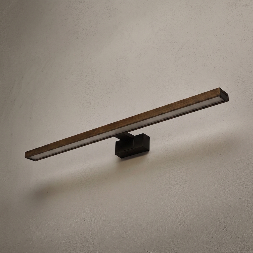 Brilagi - LED Kylpyhuoneen peilivalaisin WOODY MIRROR 3-in-1 LED/15W/230V 80 cm IP44 musta/tammi-saksanpähkinä