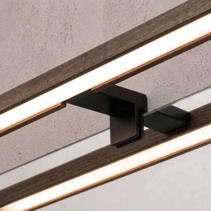 Brilagi - LED Kylpyhuoneen peilivalaisin WOODY MIRROR 3-in-1 LED/15W/230V 80 cm IP44 musta/tammi-saksanpähkinä