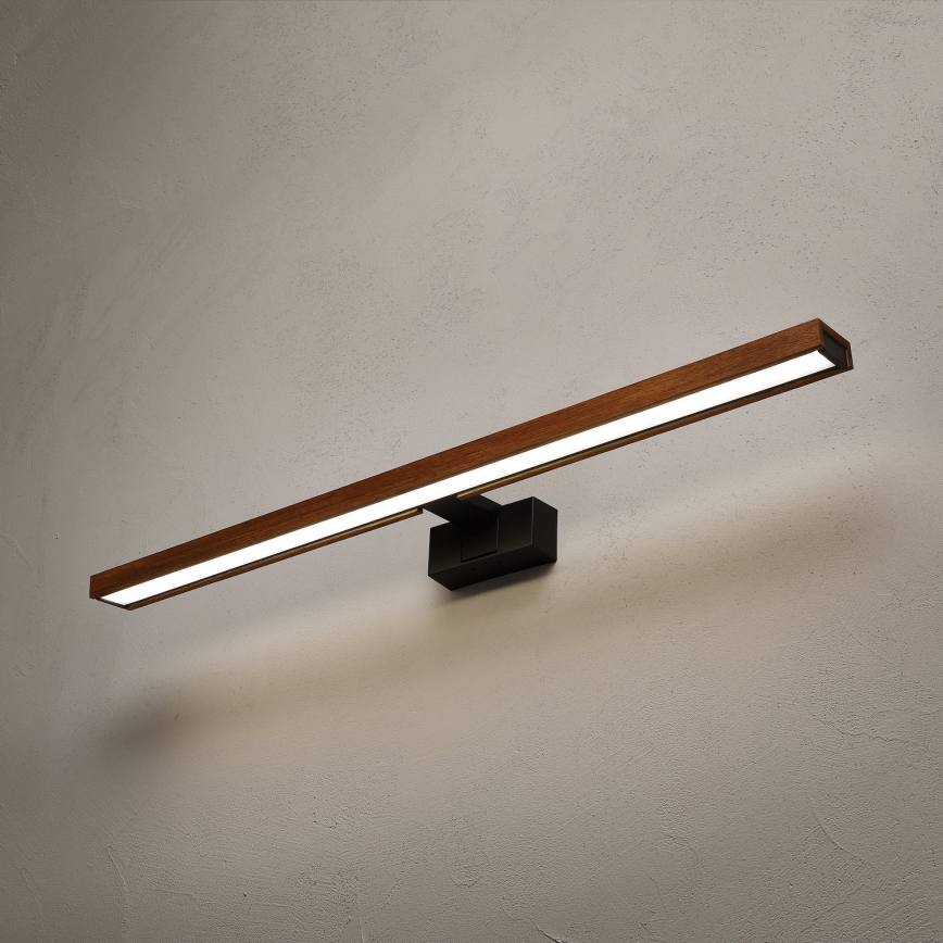 Brilagi - LED-kylpyhuoneen peilivalaisin WOODY MIRROR 3-in-1 LED/15W/230V 80 cm IP44 musta/tammi-kirsikka